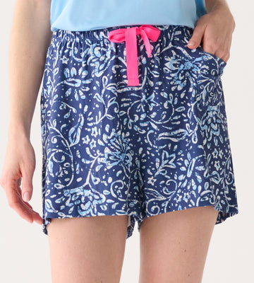 Women's Batik Flowers Pajama Shorts